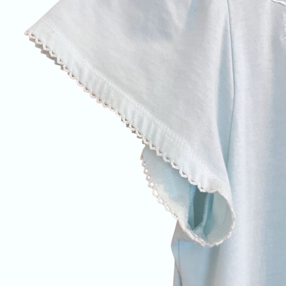 Miss Elaine Short Nightgown Women's Size Small Lightweight Cap Sleeves Blue Aqua - Picture 4 of 10